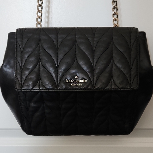 Kate Spade Black Leaf Quilted Shoulder Bag